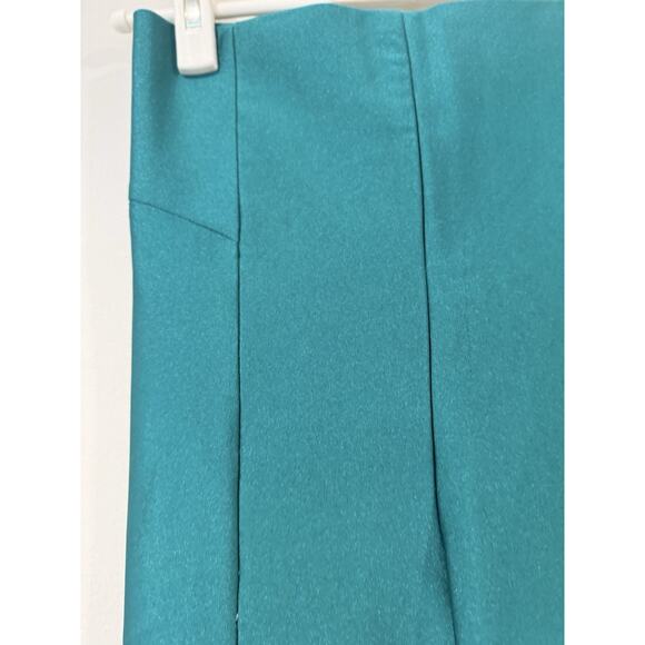 Zara Womens Studio Split Leg Cigarette Pants Metallic Green Size S 2328 - Picture 4 of 8